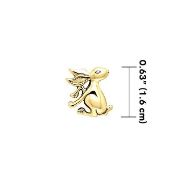 Small Rabbit or Hare Solid Gold Pendant GPD2995 - Jewelry